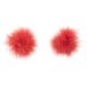 Nálepky na bradavky, červené chlpaté kruhy